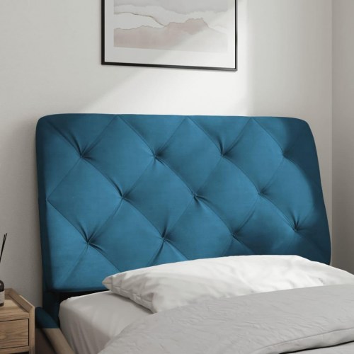 Gavlpude 90 cm i velour - blå, diamantquiltet