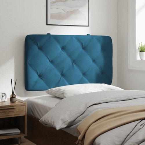 Gavlpude 90 cm i velour - blå, diamantquiltet