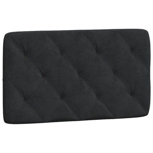 Gavlpude 90 cm i velour - sort, diamantquiltet