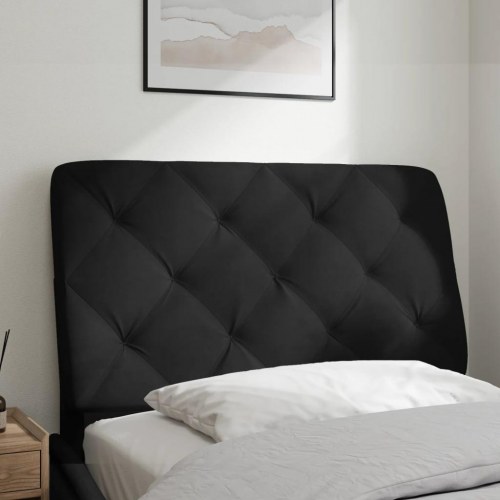 Gavlpude 90 cm i velour - sort, diamantquiltet