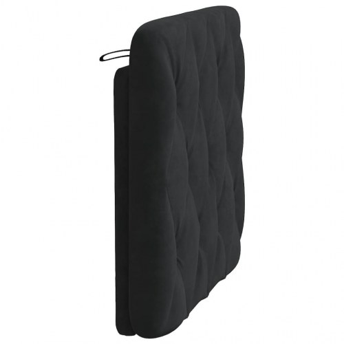 Gavlpude 90 cm i velour - sort, diamantquiltet