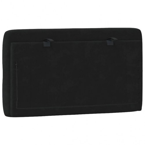 Gavlpude 90 cm i velour - sort, diamantquiltet