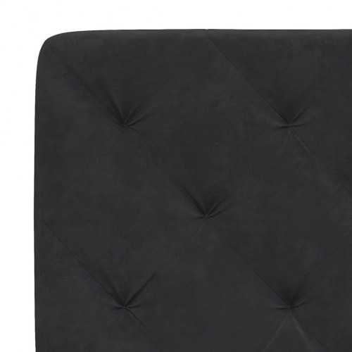Gavlpude 90 cm i velour - sort, diamantquiltet