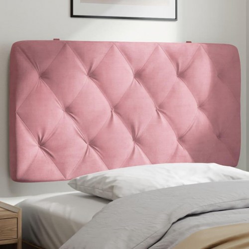 Gavlpude 100 cm i velour - lyserød, diamantquiltet
