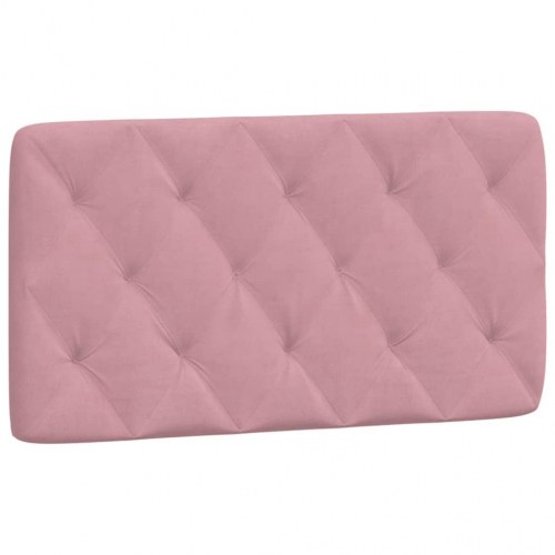 Gavlpude 100 cm i velour - lyserød, diamantquiltet