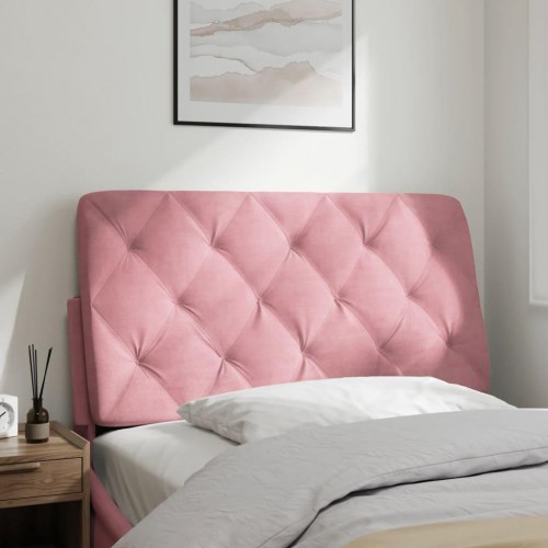 Gavlpude 100 cm i velour - lyserød, diamantquiltet