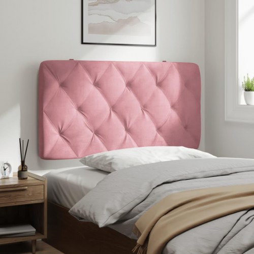 Gavlpude 100 cm i velour - lyserød, diamantquiltet