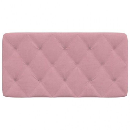 Gavlpude 100 cm i velour - lyserød, diamantquiltet
