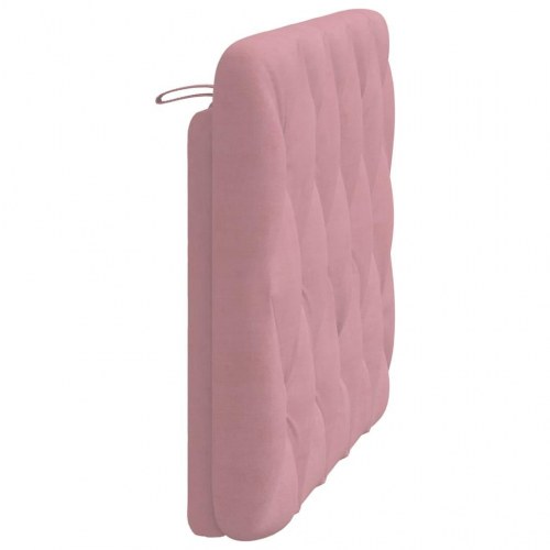 Gavlpude 100 cm i velour - lyserød, diamantquiltet