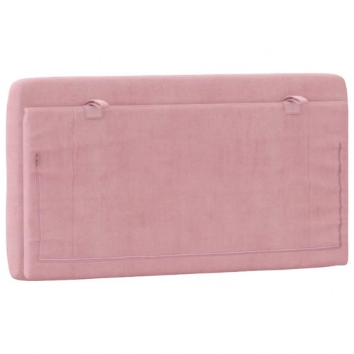 Gavlpude 100 cm i velour - lyserød, diamantquiltet
