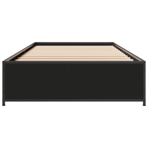 Sengeramme 100x200 cm i konstrueret træ og metal - sort