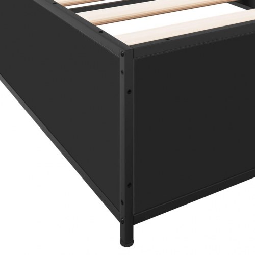 Sengeramme 100x200 cm i konstrueret træ og metal - sort