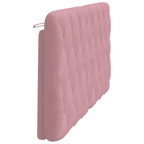 Gavlpude 160 cm i velour - lyserød, diamantquilt