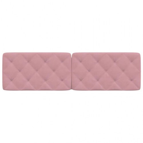 Gavlpude 180 cm i velour - lyserød, diamantquiltet