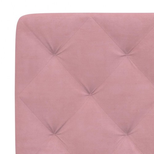 Gavlpude 180 cm i velour - lyserød, diamantquiltet