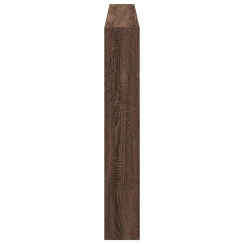 Sengegavl med opbevaring og LED-lys 180x17x102 cm brunt eg