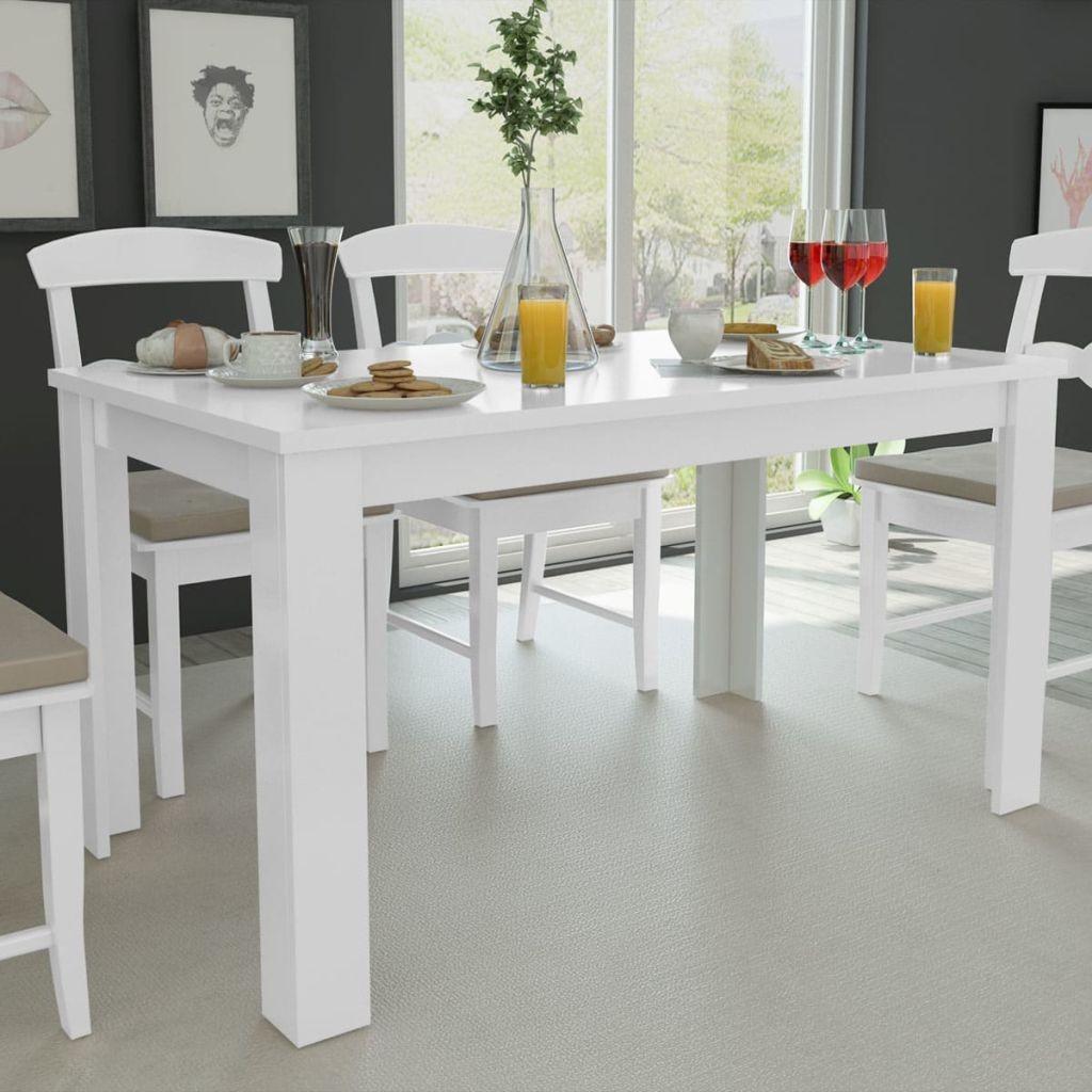 Spisebord 140x80x75 cm hvid