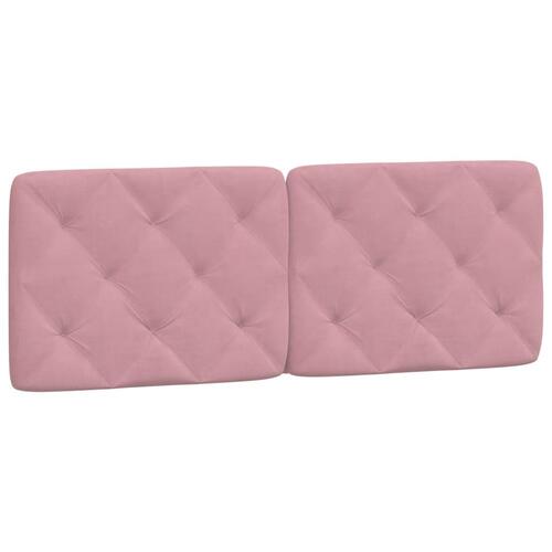 Sengeramme med sengegavl 140x190 cm fløjl pink