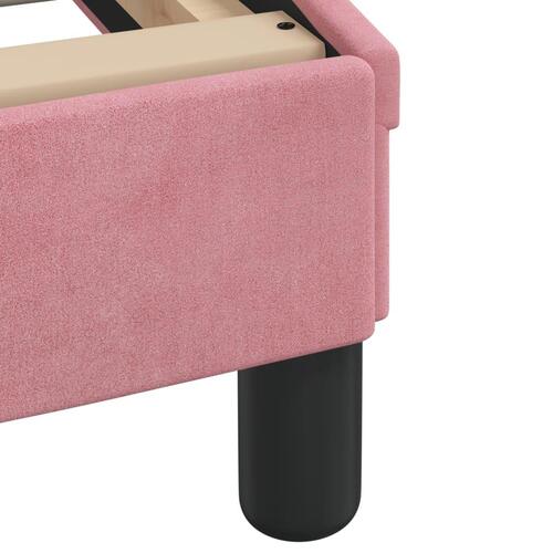 Sengeramme med sengegavl 140x190 cm fløjl pink