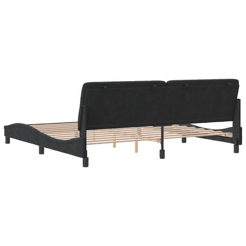Sengeramme uden madras Sort 200x200 cm Fløjl
