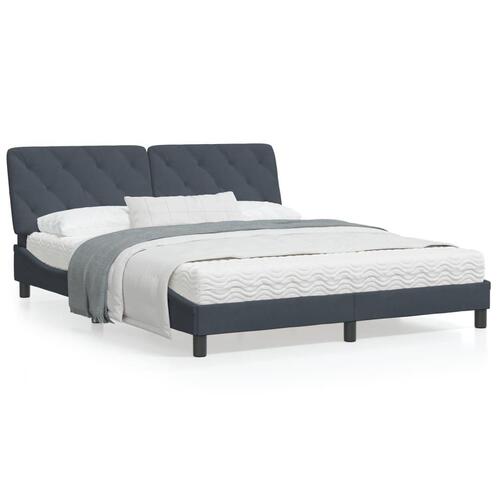 Seng med madras 160x200 cm velour mørkegrå