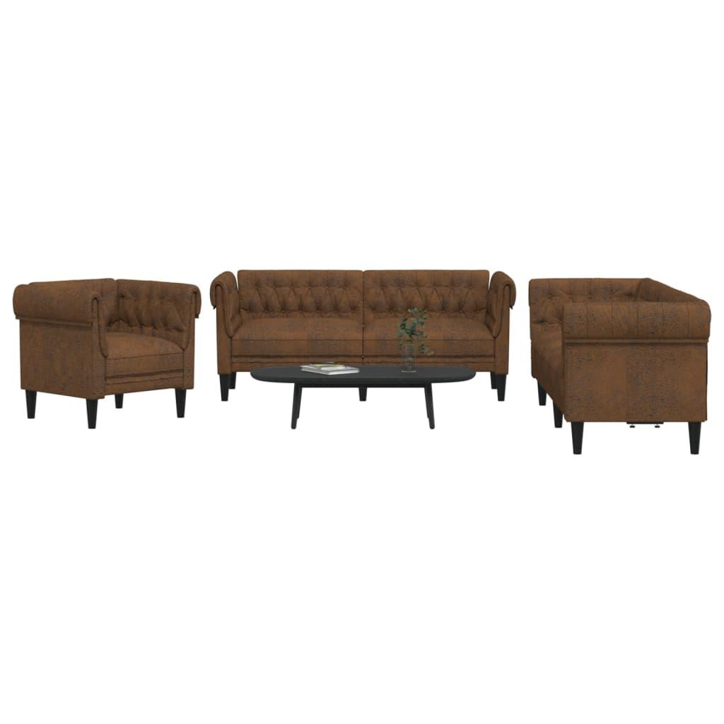 3 personers sofa stof brun