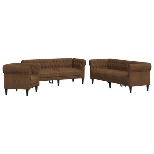 3 personers sofa stof brun