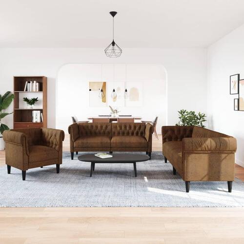 3 personers sofa stof brun