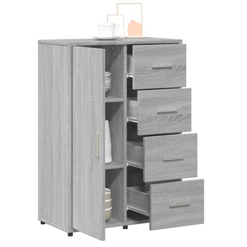 Skab 60x31x84 cm konstrueret træ grå sonoma-eg