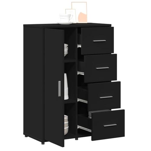 Skænk 60x31x84 cm konstrueret træ sort