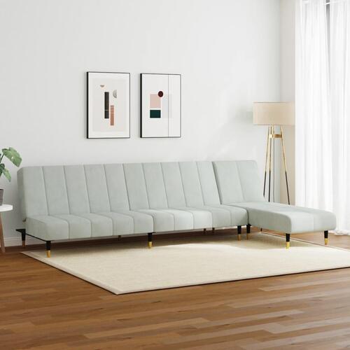 2 personers sofa velour lysegrå