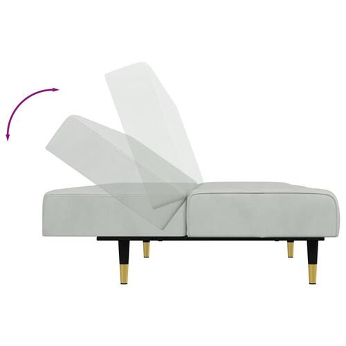 2 personers sofa velour lysegrå