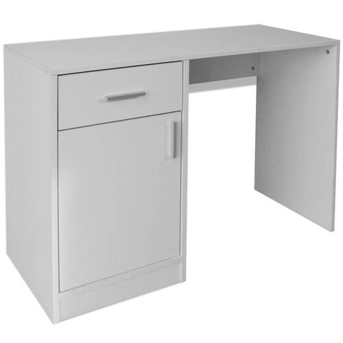 Skrivebord med skuffe og skab 100x40x73 cm hvid