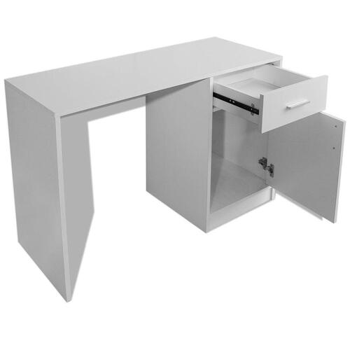 Skrivebord med skuffe og skab 100x40x73 cm hvid