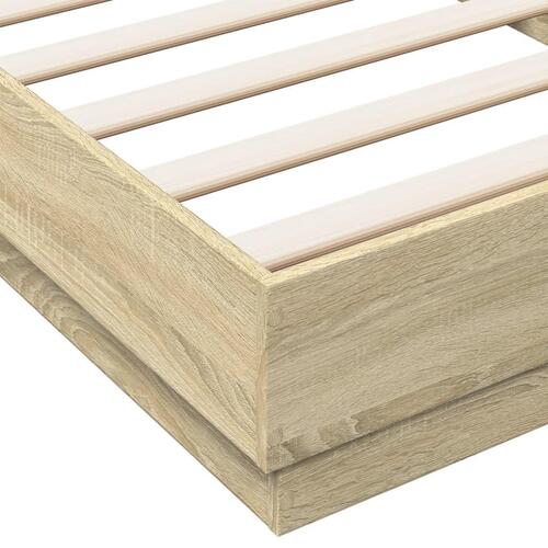 Sengeramme 100x200 cm uden madras konstrueret træ sonoma-eg