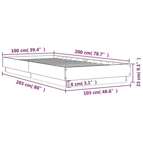 Sengeramme 100x200 cm konstrueret træ hvid