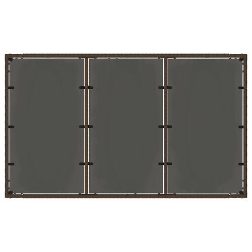 Havebord med glastop 150x90x75 cm polyrattan brun