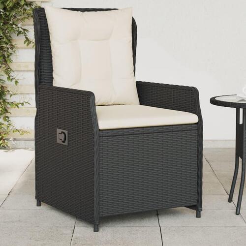 Havestole 2 stk. med lænefunktion polyrattan sort