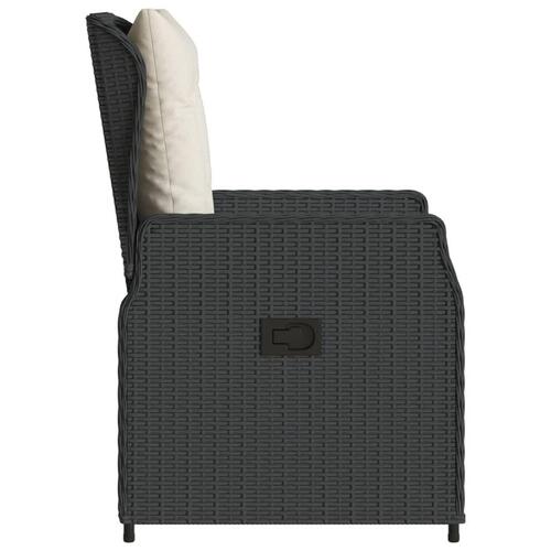Havestole 2 stk. med lænefunktion polyrattan sort