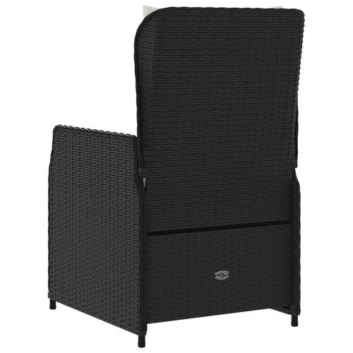Havestole 2 stk. med lænefunktion polyrattan sort