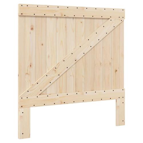 Sengeramme med sengegavl 100x200 cm massivt fyrretræ grå