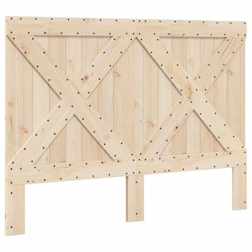 Sengeramme med sengegavl 140x200 cm massivt fyrretræ grå
