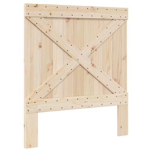 Sengeramme med sengegavl 90x200 cm massivt fyrretræ grå