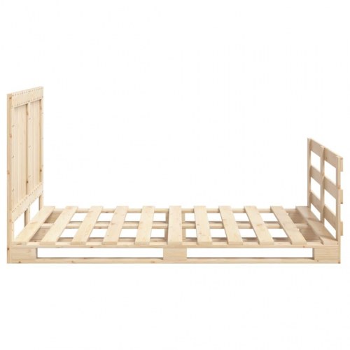Sengeramme med sengegavl 140x200 cm i massivt fyrretræ