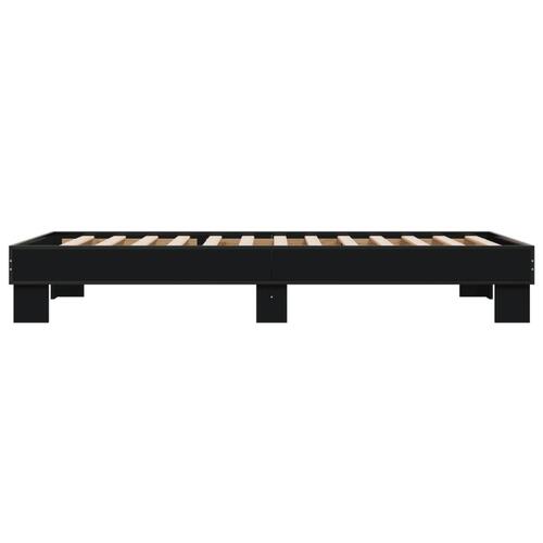 Sengeramme 100x200 cm konstrueret træ og metal sort