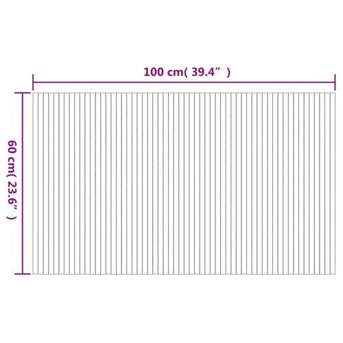 Gulvtæppe 60x100 cm rektangulær bambus brun