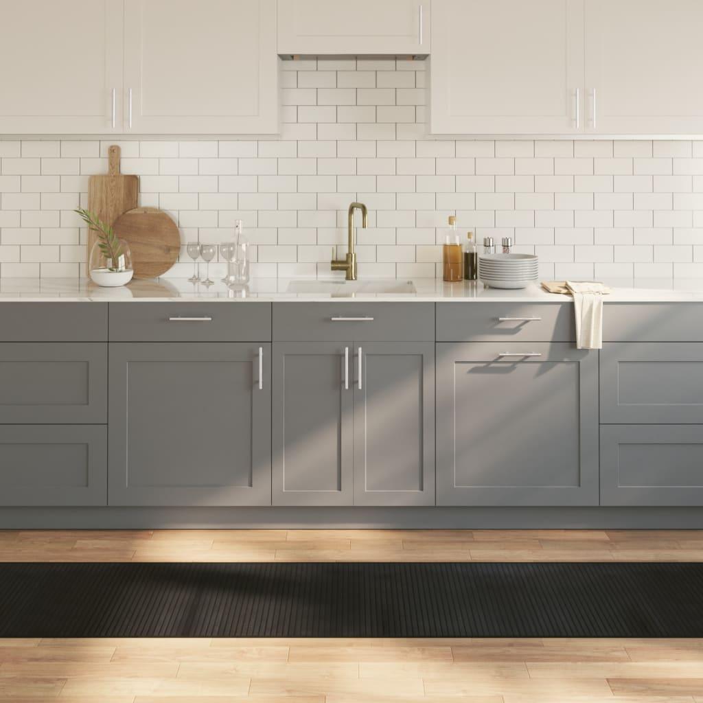 Gulvtæppe 60x300 cm rektangulær bambus sort billede