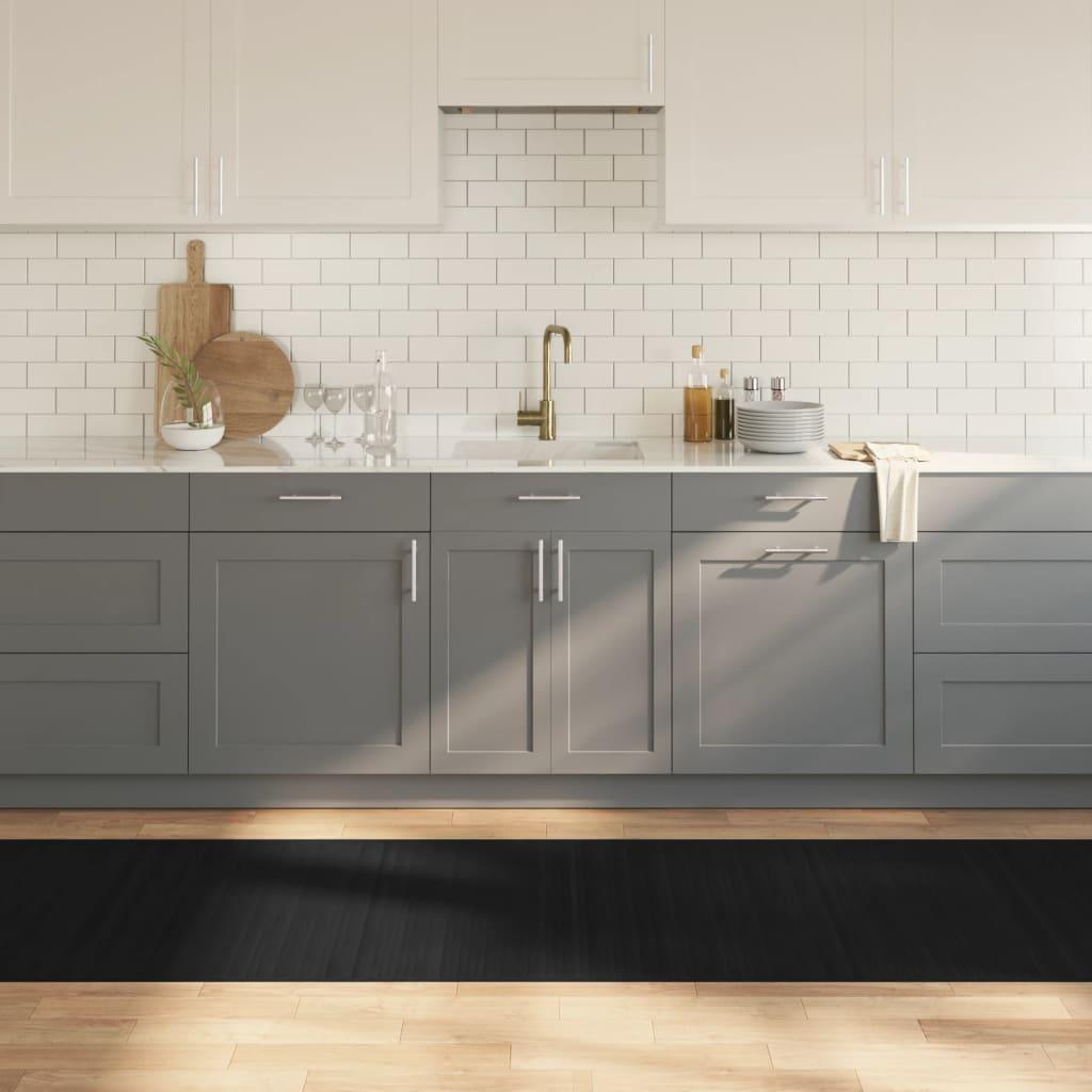 Gulvtæppe 80x400 cm rektangulær bambus sort billede