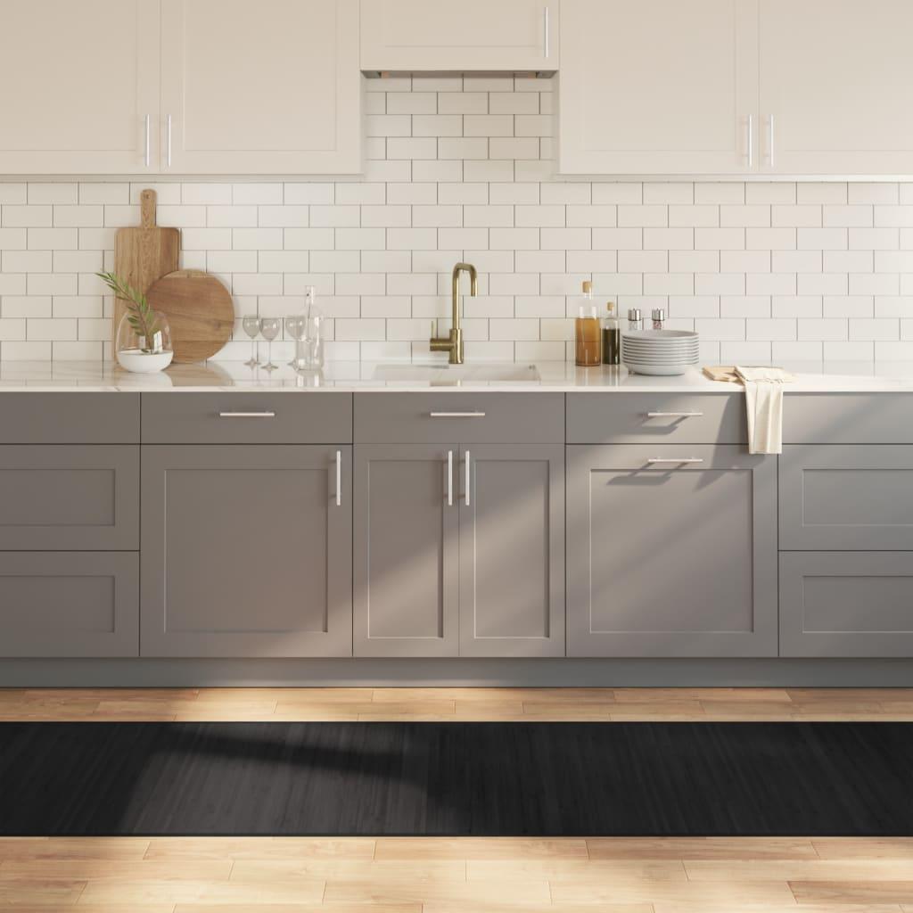 Gulvtæppe Rektangulær Bambus - Sort / 70 x 400 cm