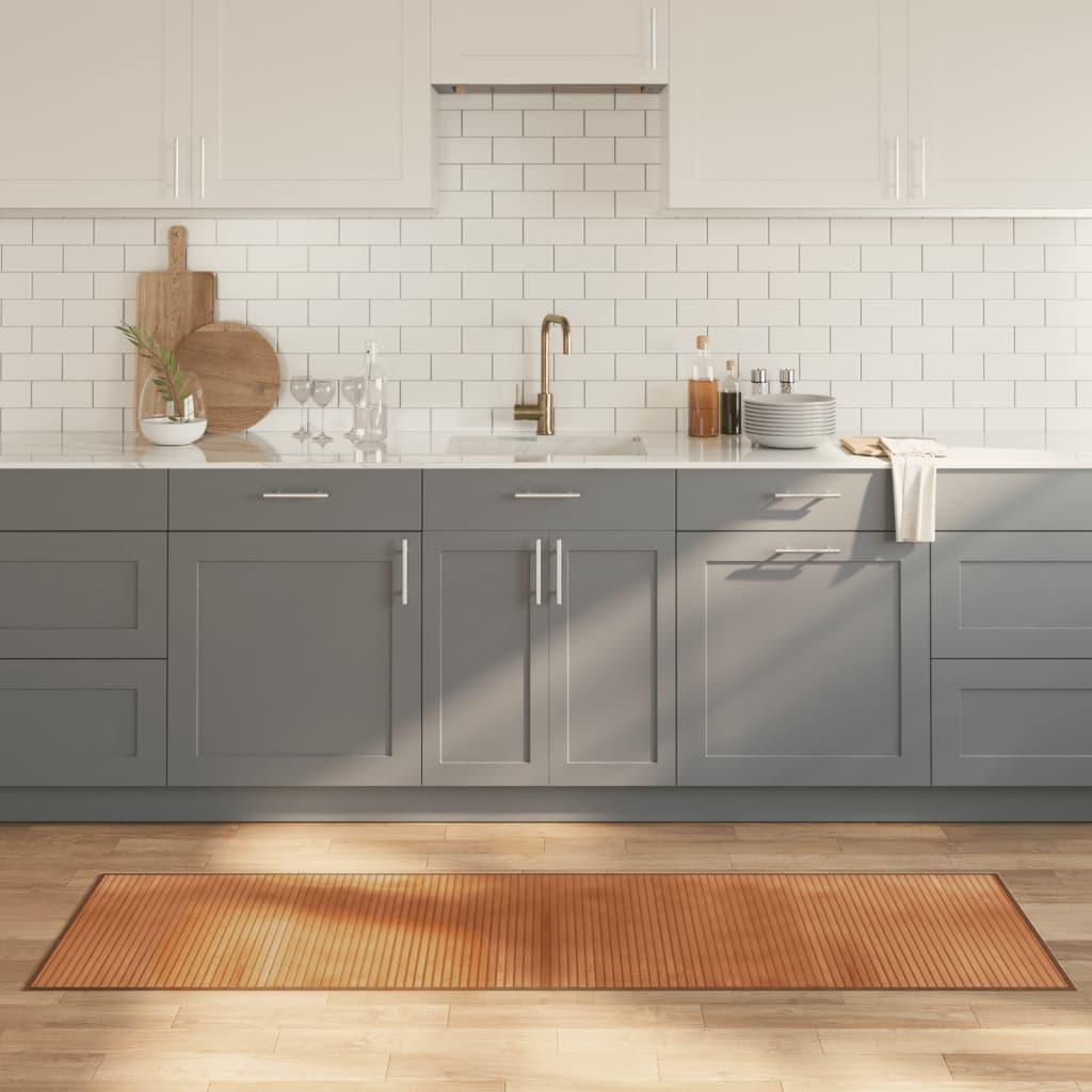 Gulvtæppe 60x200 cm rektangulær bambus naturfarvet